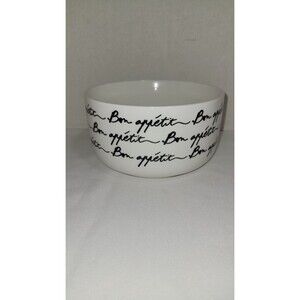 Ciroa Bon Appetit Bowl Fine Porcelain Black & White Cereal Salad Serving 5.5"